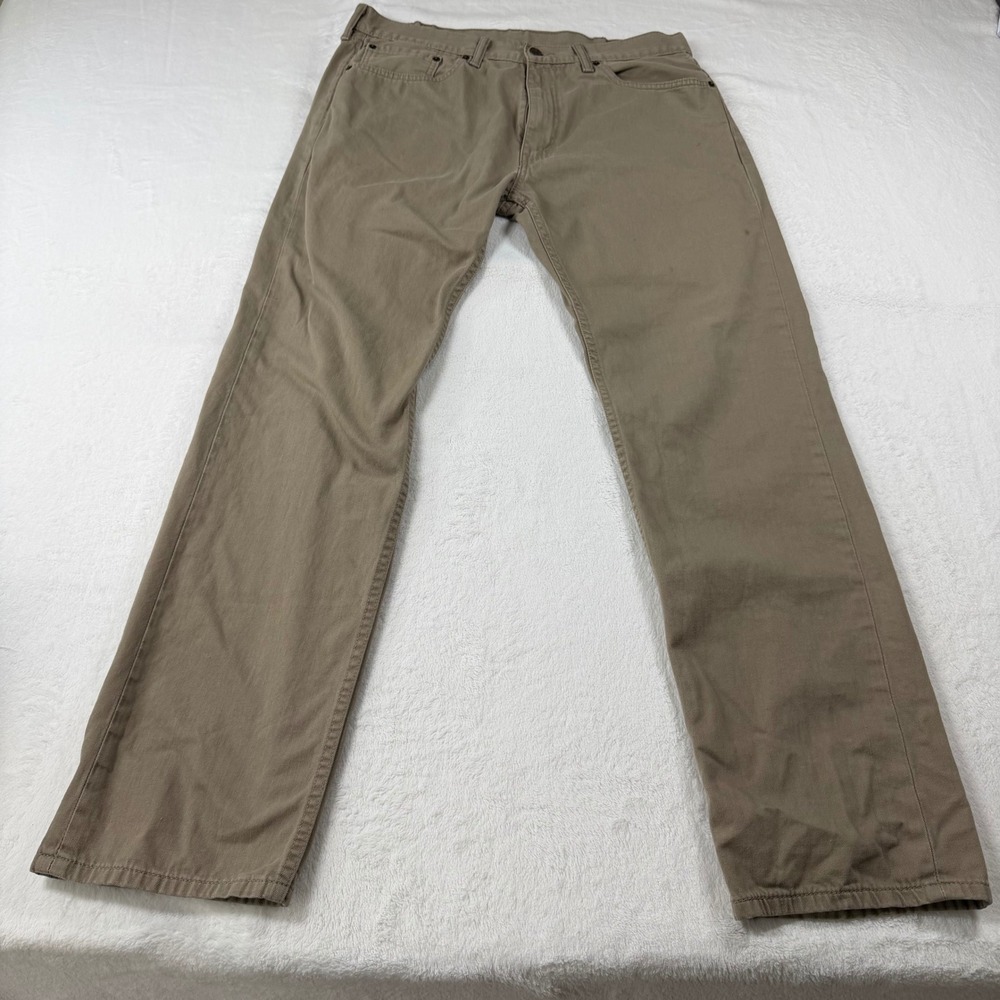 Levi's‎ 505 Regular Fit Pants Mens 38x34 Khaki Tan Good Straight Leg Twill